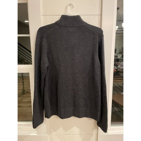 Mens Banana Republic Sweater Full Zip dark‎ Gray  Cardigan with Pockets Sz Large - Picture 4 of 4